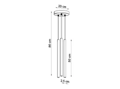 New Sollux Lighting Sollux PASTELO - Colgante colgante de 3 luces en racimo , G9 Negro