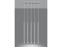 Sollux Lighting Sollux PASTELO - Lámpara colgante con barra de 5 luces blanca, G9 Blanco Hot