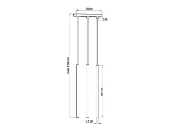 Clearance Sollux Lighting Sollux PASTELO - Lámpara colgante de barra fija con 3 luces, , G9 Blanco