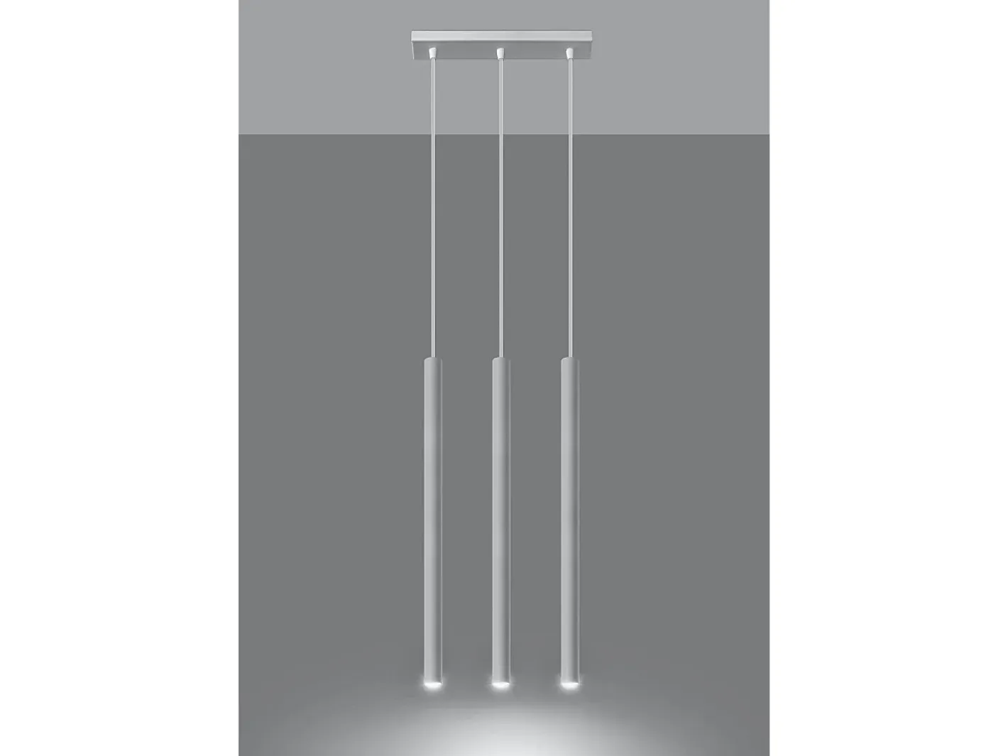 Clearance Sollux Lighting Sollux PASTELO - Lámpara colgante de barra fija con 3 luces, , G9 Blanco