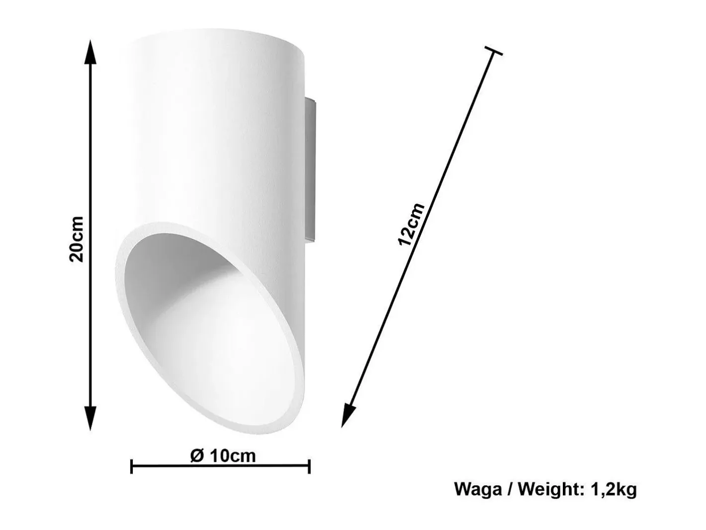 Sollux Lighting Aplique Para Pared-Sollux PENNE - 1 lámpara de pared Light Up Down Blanca, G9 Blanco