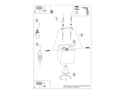 Clearance Sollux Lighting Sollux QUAD - 1 Downlight de superficie de madera natural, GU10 Marru00f3n