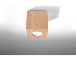 Clearance Sollux Lighting Sollux QUAD - 1 Downlight de superficie de madera natural, GU10 Marru00f3n