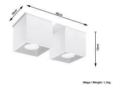 Sollux Lighting Sollux QUAD - 2 Downlight de superficie blanca, GU10 Blanco Sale