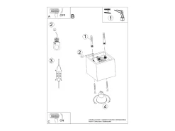 Sollux Lighting Plafón-Sollux QUAD - 1 Downlight de superficie , GU10 Gris