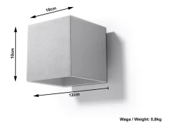 Sollux Lighting Aplique Para Pared-Sollux QUAD - 1 Light Up Down Wall claro, G9 Gris