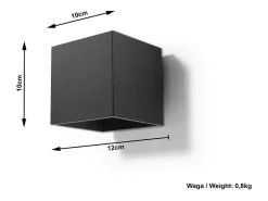 Sollux Lighting Sollux QUAD - 1 lámpara de pared Light Up Down Negra, G9 Negro