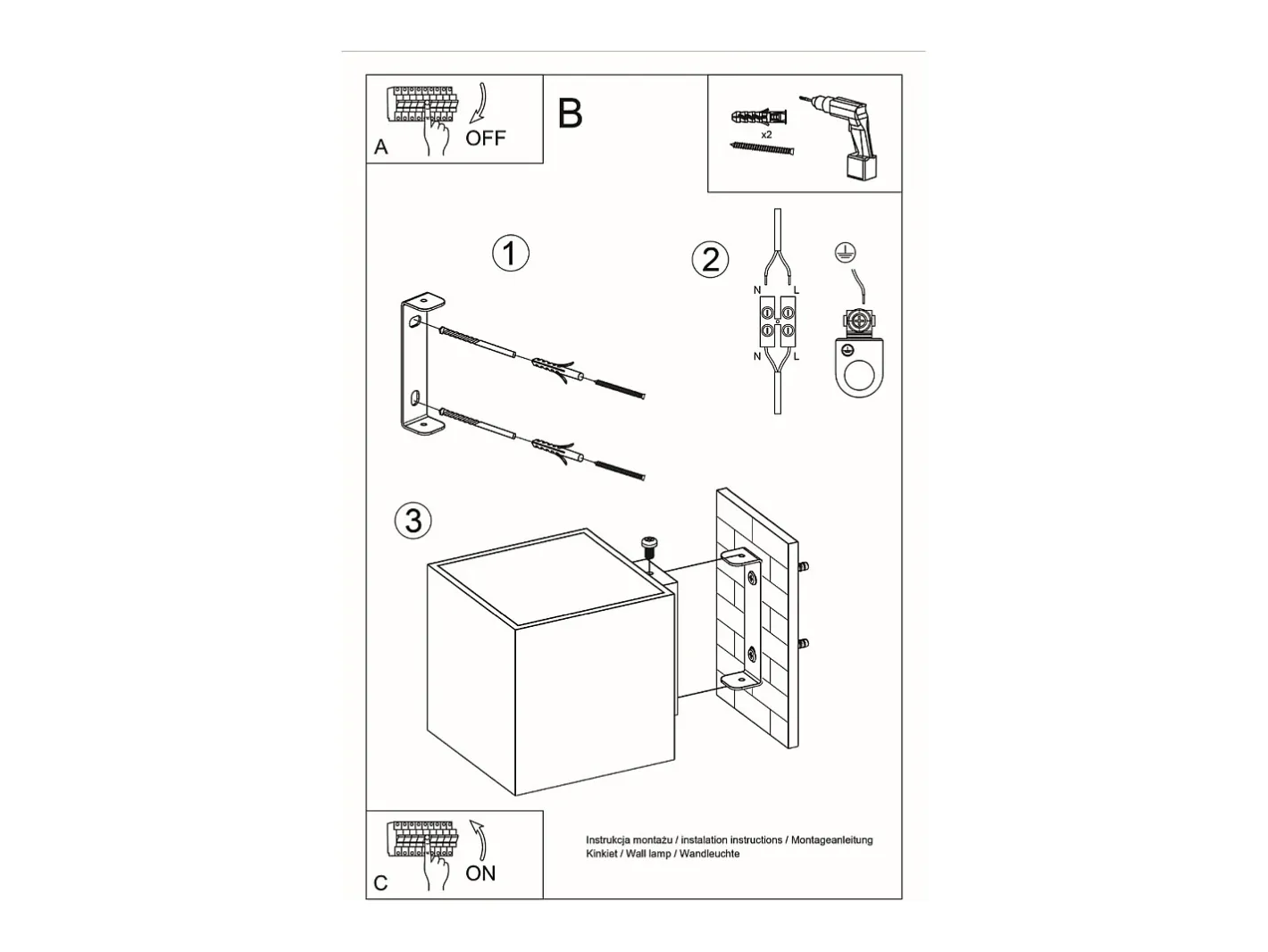 Sollux Lighting Sollux QUAD - 1 lámpara de pared Light Up Down Blanca, G9 Blanco New