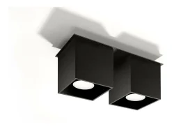 Sollux Lighting Sollux QUAD - Downlight montado en superficie de 2 luces , GU10 Negro Hot