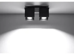 Sollux Lighting Sollux QUAD - Downlight montado en superficie de 2 luces , GU10 Negro Hot
