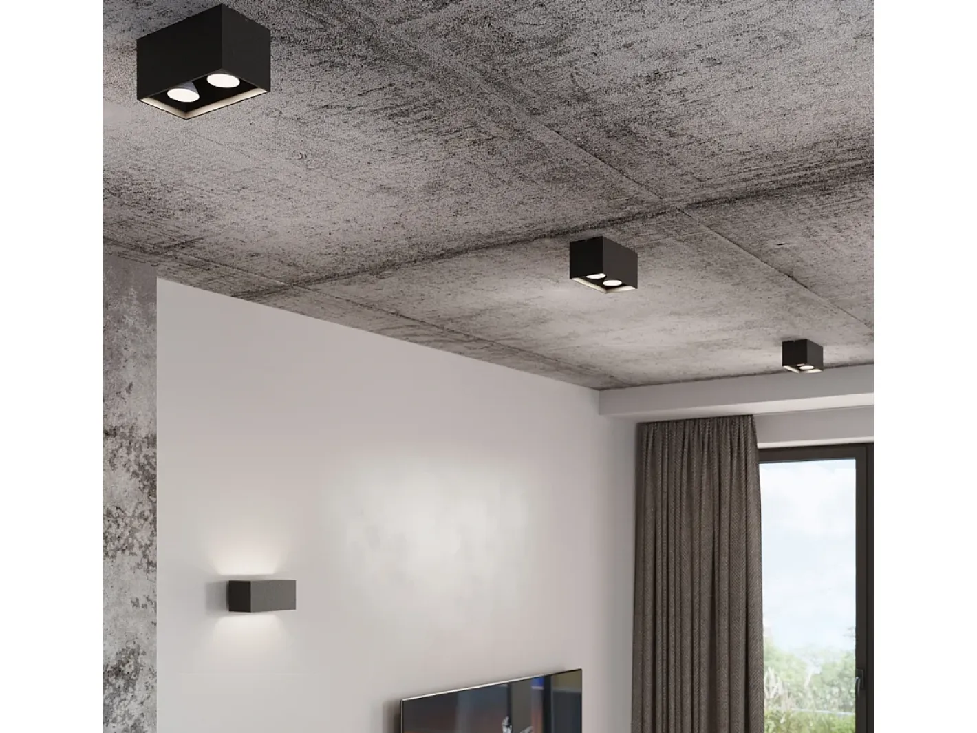 Sollux Lighting Aplique Para Pared-Sollux QUAD MAXI - 2 Light Up Down Flush Wall claro Gris