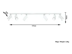 Sollux Lighting Plafón-Sollux RING - Barra de 6 focos de luz blanca, GU10 Blanco