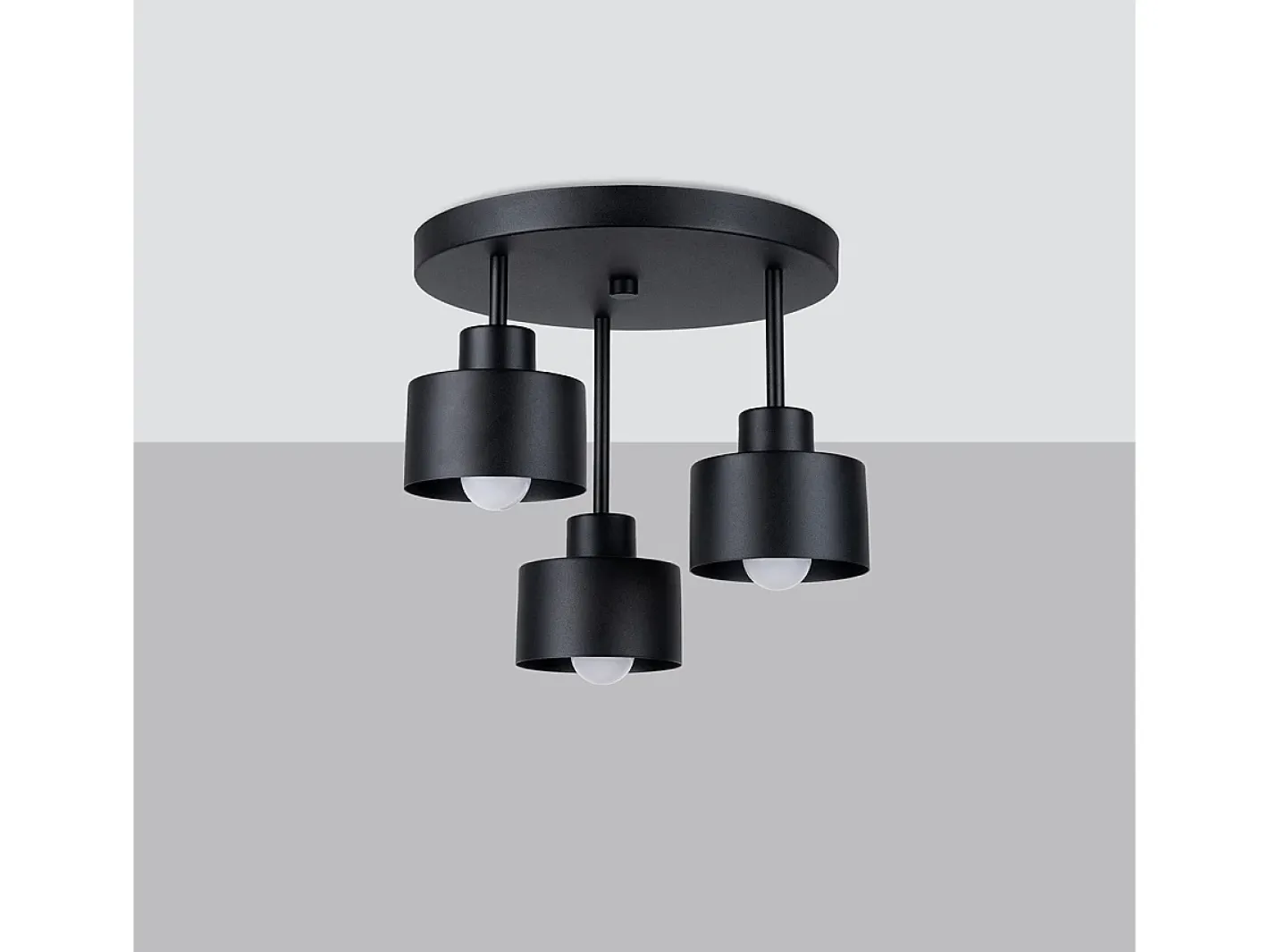 Sale Sollux Lighting Sollux Savar Lámpara de techo semiempotrable multi brazos negra Negro