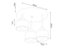 Sale Sollux Lighting Sollux Savar Lámpara de techo semiempotrable multi brazos negra Negro