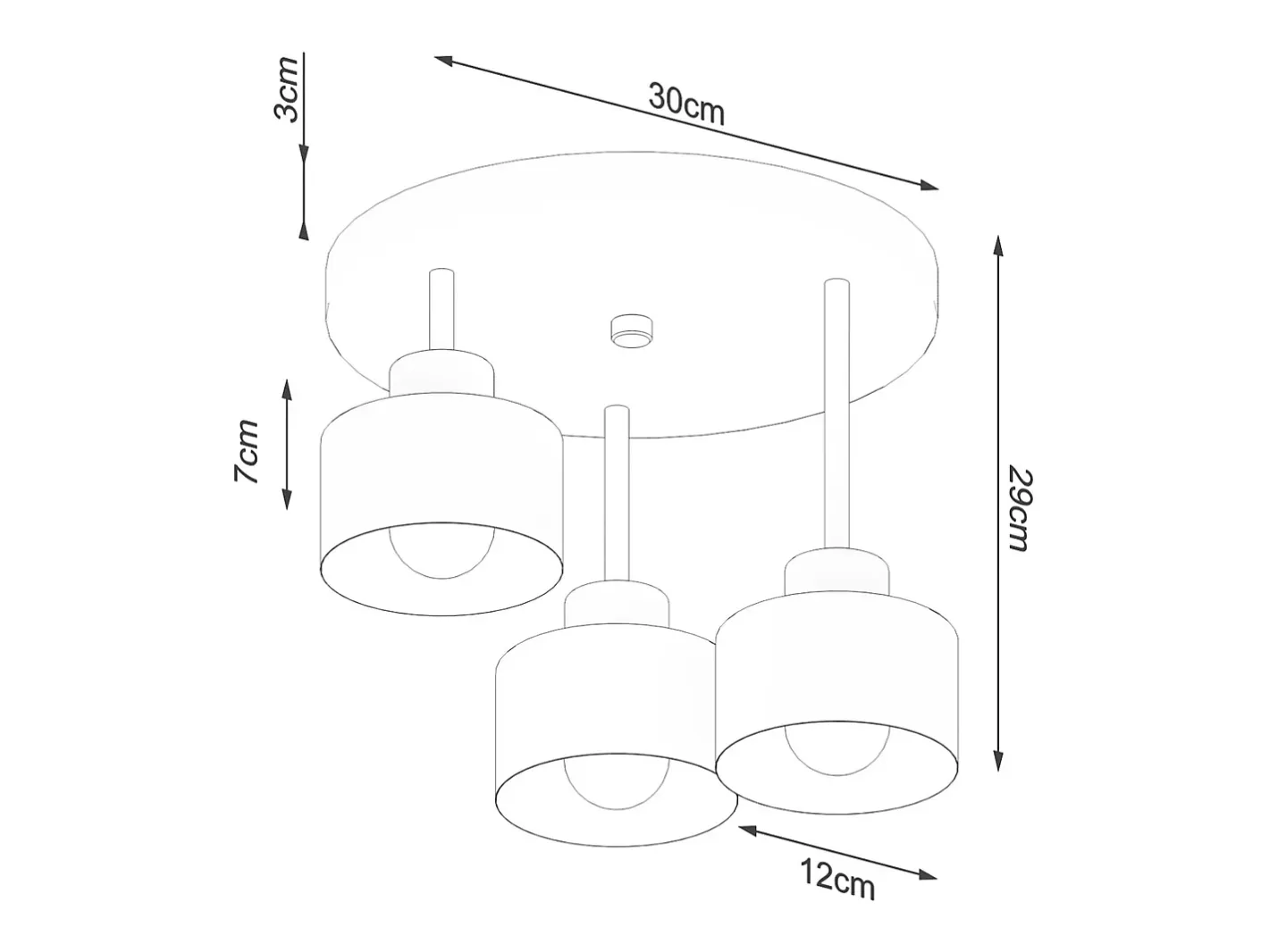 Sale Sollux Lighting Sollux Savar Lámpara de techo semiempotrable multi brazos negra Negro