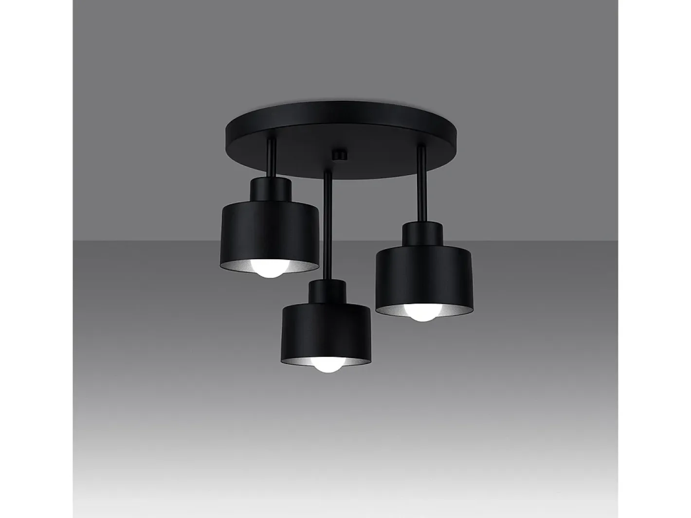Sale Sollux Lighting Sollux Savar Lámpara de techo semiempotrable multi brazos negra Negro