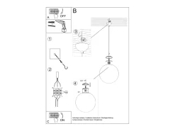 Sollux Lighting Sollux UGO - 1 Light Globe colgante , cromo, E27 Blanco New