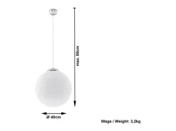 Sollux Lighting Sollux UGO - 1 Light Globe colgante , cromo, E27 Blanco New