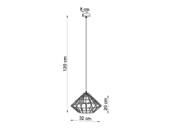 Sollux Lighting Lámpara Suspendida-Sollux UMBERTO - Lámpara colgante de techo tipo jaula con 1 luz blanca, E27 Blanco