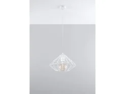 Sollux Lighting Lámpara Suspendida-Sollux UMBERTO - Lámpara colgante de techo tipo jaula con 1 luz blanca, E27 Blanco