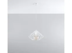 Sollux Lighting Lámpara Suspendida-Sollux UMBERTO - Lámpara colgante de techo tipo jaula con 1 luz blanca, E27 Blanco