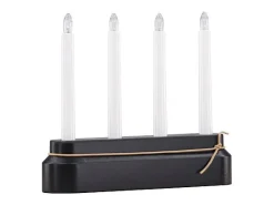 ebuy24 Soporte de adviento eléctrico Näsfjället de 4 luces, color . Negro Sale