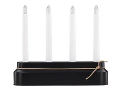 ebuy24 Soporte de adviento eléctrico Näsfjället de 4 luces, color . Negro Sale