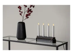 ebuy24 Soporte de adviento eléctrico Näsfjället de 4 luces, color . Negro Sale