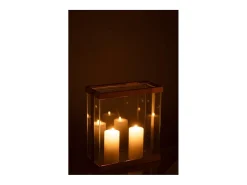 Hot J-Line Soporte para vela de vidrio 32*15*35.5 cm Dorado