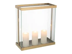New J-Line Soporte para velas de vidrio 41.5*18*45 cm Dorado