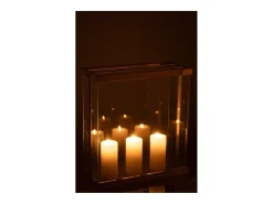 New J-Line Soporte para velas de vidrio 41.5*18*45 cm Dorado