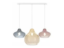 Hot Sosp. Bianco 3 Luci Rettangolare Vetri (1 X Piccolo Za + 1 X Piccolo Ru + 1 X Grande Am) Blanco