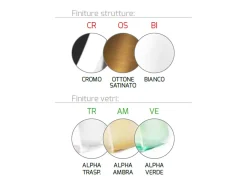 Outlet Sosp. Cromo 1 Luce Vetro Alpha Ambra Plateado