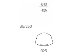 Lámpara Suspendida-Sosp. Cromo 1 Luce Vetro Alpha Verde Plateado