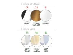 Hot Sosp. Cromo 1 Luce Vetro Beta Ambra Plateado