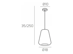 Sosp. Cromo 1 Luce Vetro Gamma Ambra Plateado Clearance