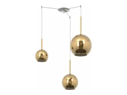 Best Sosp. Cromo Spostabile 3 Luci Vetri (1 X Grande+ 1 X Medio+ 1 X Piccolo)Tutti Oro Dorado