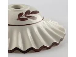 Hot Sospensione 1 Luce Ferro Avorio e Ceramica d.30 cm Bianco Serie Palma Blanco