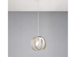 Outlet Sospensione 1 Luce Tobias Ferro Laccato Bianco E Tortora Taglio Laser Topo