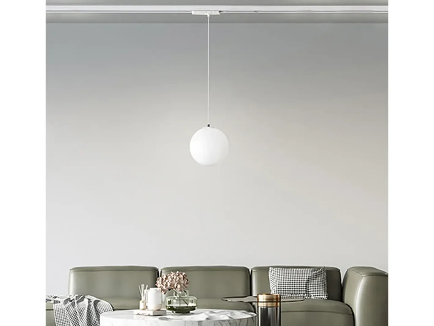 Sospensione Binario Metallo Bianco Vetro Led 24W 3000K Blanco Clearance