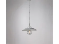 Hot Sospensione Cantina Stile Industrial 1 Luce Ferro Bianco E Argento Blanco