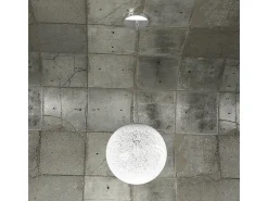 Lámpara Suspendida-Sospensione Contemp Glitter Metallo Cromo Vetro Soffiato Trasp 1 Luce E27 25Cm Blanco