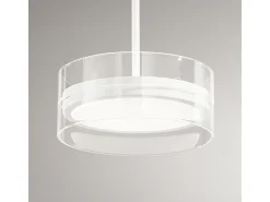 Lámpara Suspendida-Sospensione Contemporanea Aere Metallo Bianco Vetro Led 14W 3000K Blanco