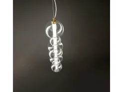 Lámpara Suspendida-Sospensione Contemporanea Bubbles Alluminio Oro Vetro Trasparente Led 50W 3000K Transparente