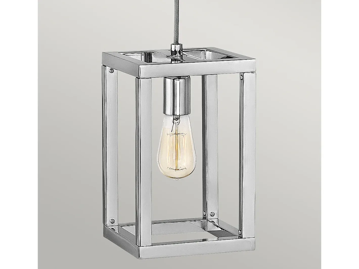 Sospensione Contemporanea Ensemble Acciaio Nichel Lucido 1 Luce E27 Gris