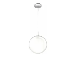 Lámpara Suspendida-Sospensione Contemporanea Glitter Metallo Cromo Vetro Soffiato Trasp 1 Luce E14 Blanco