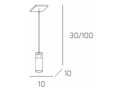 Lámpara Suspendida-Sospensione Contemporanea Cilinder Metallo Cromo Vetro Satinato 1 Luce E27 Blanco