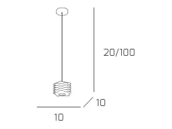 Lámpara Suspendida-Sospensione Contemporanea Rubik Metallo Cromo Diffusore Cristallo 1 Luce G9 Blanco