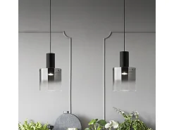Discount Sospensione Contemporanea Hugo Metallo Nero 1 Luce Negro