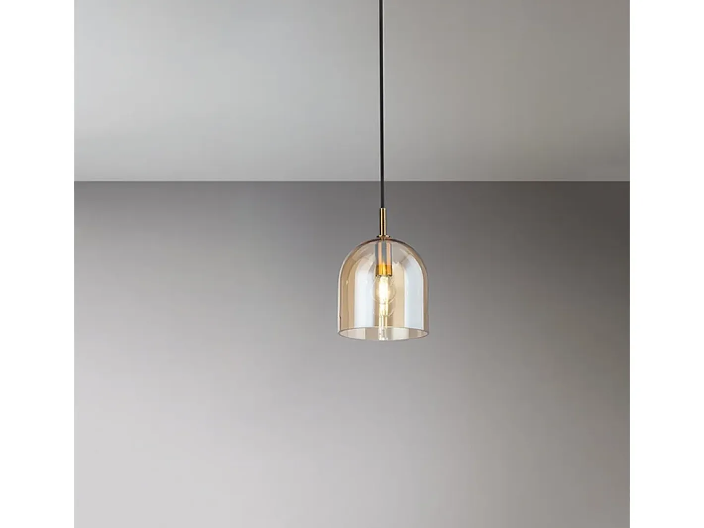 Best Sospensione Contemporanea Coro Metallo Oro Spazzolato Vetro Ambra 1 Luce E14 Multicolor